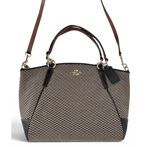 Coach Kelsey Crossbody Tote In Legacy Jacquard Houndstooth